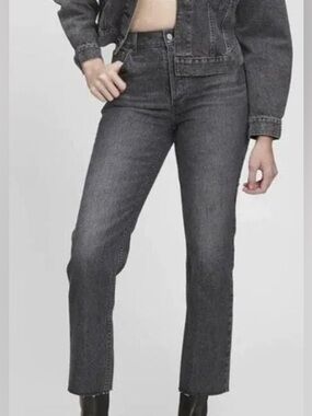 Gap Cheeky Straight High Rise Black Denim Jeans (Size 25 / 0)